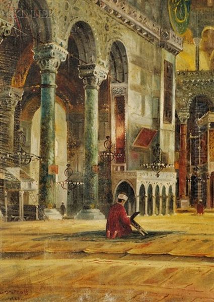 At Prayer Oil Painting by Wladimir Petroff