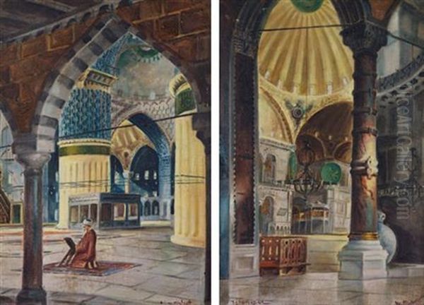 Ayasofya (+ Dua Eden Adam; 2 Works) Oil Painting by Wladimir Petroff