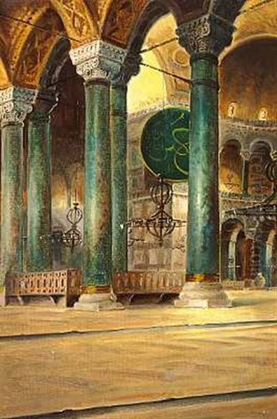 Interior Fra Hagia Sophia, Istanbul Oil Painting by Wladimir Petroff