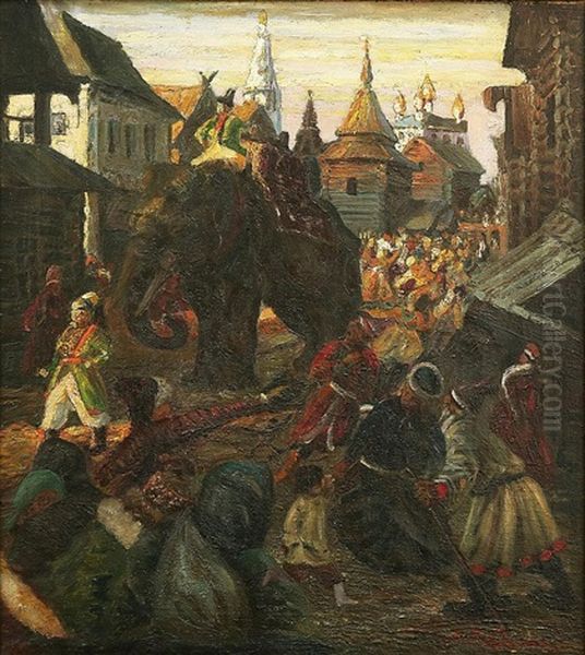 A Gift For The Czar (peter The Great) Oil Painting by Audrey Petrovich Riabushkin