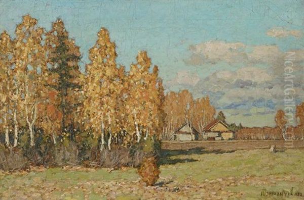 Autumn Landscape Oil Painting by Petr Ivanovich Petrovichev