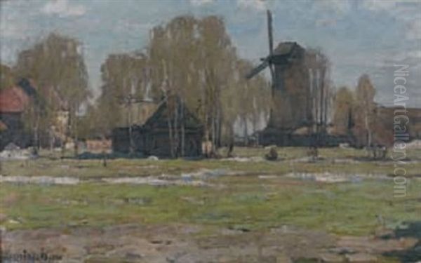 Les Moulins Oil Painting by Petr Ivanovich Petrovichev