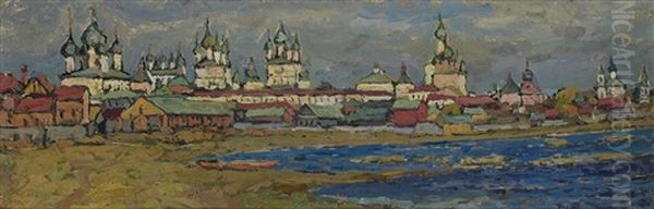 The Kremlin In Rostov Oil Painting by Petr Ivanovich Petrovichev