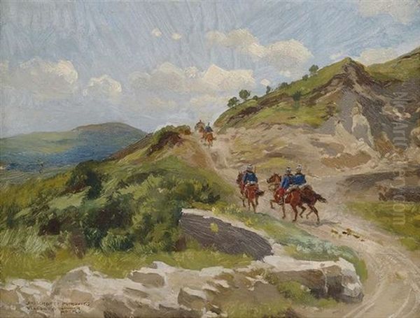 Reitende Ulanen Bei Der Patrouille Oil Painting by Ladislaus Eugen Petrovits