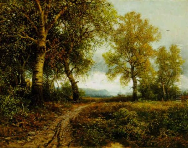 Pathway Through The Woodlands Oil Painting by Ladislaus Eugen Petrovits