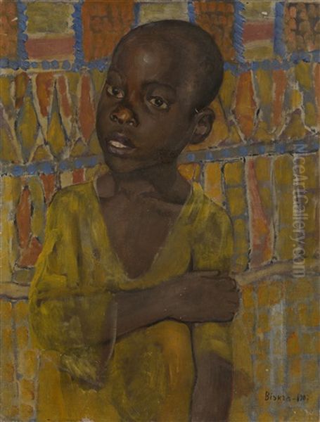 Portrait Of An African Boy Oil Painting by Kuz'ma Sergeevich Petrov-Vodkin