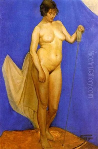 A Nude Model In The Artist's Studio Oil Painting by Kuz'ma Sergeevich Petrov-Vodkin