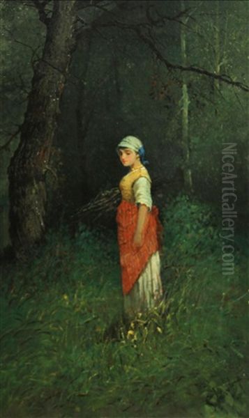 The Wood Gatherer Oil Painting by Salvatore Petruolo