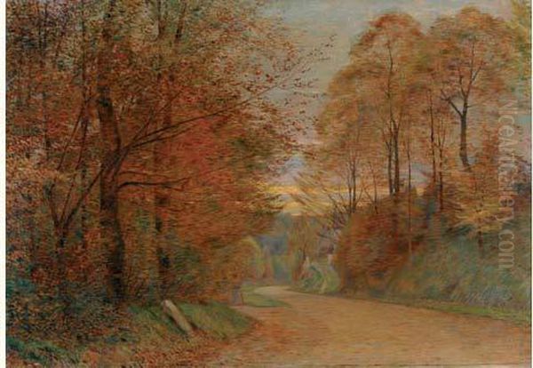  Tournant De Route A Saint-pierre-aigle, 1902  Oil Painting by Paul Bocquet