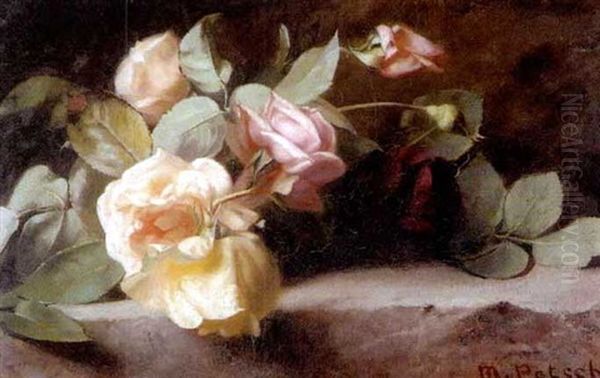 Stilleben Mit Rosen Oil Painting by Max Petsch