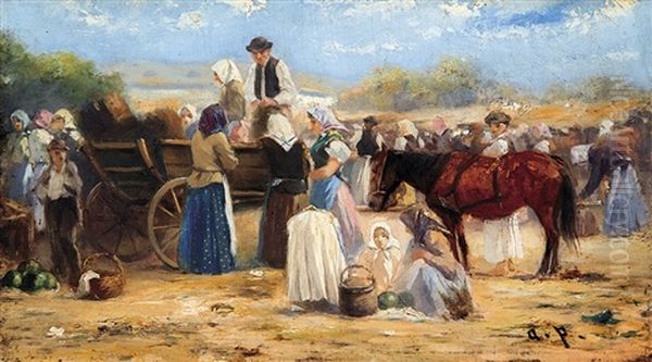 Fair Oil Painting by August Xaver Carl von Pettenkofen