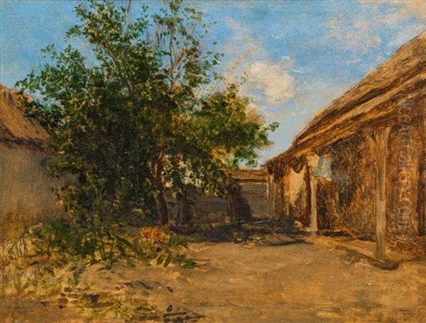 Ungarischer Bauernhof Oil Painting by August Xaver Carl von Pettenkofen