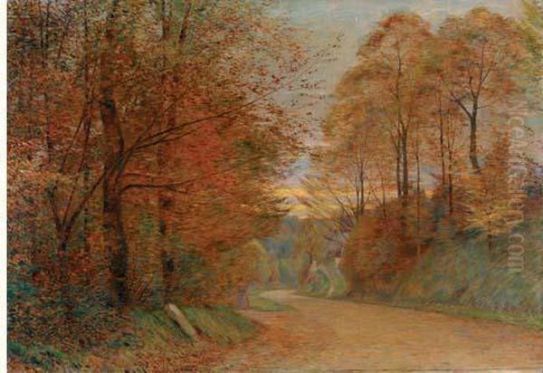 Tournant De Route A Saint-pierre-aigle Oil Painting by Paul Bocquet