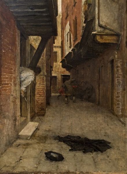 Venezianischer Strasenkampf Oil Painting by August Xaver Carl von Pettenkofen