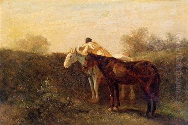 Das Rendezvous Oil Painting by August Xaver Carl von Pettenkofen