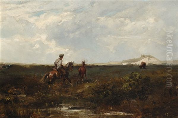 Out For A Ride Oil Painting by August Xaver Carl von Pettenkofen