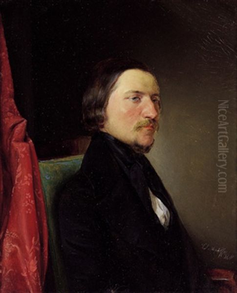 Portrait August Semeleders Oil Painting by August Xaver Carl von Pettenkofen