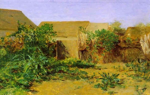 Hollandische Gartenstudie Oil Painting by August Xaver Carl von Pettenkofen