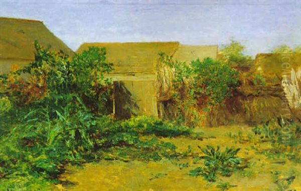 Hollandische Gartenstudie Oil Painting by August Xaver Carl von Pettenkofen