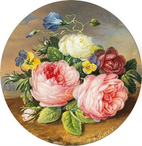 A Small Bouquet Of Flowers Oil Painting by Franz Xaver Petter