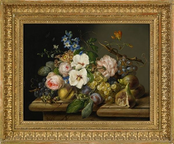 Floral Still Lifes (pair) Oil Painting by Franz Xaver Petter