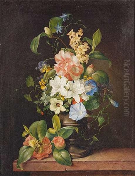 A Bouquet In A Vase Oil Painting by Franz Xaver Petter