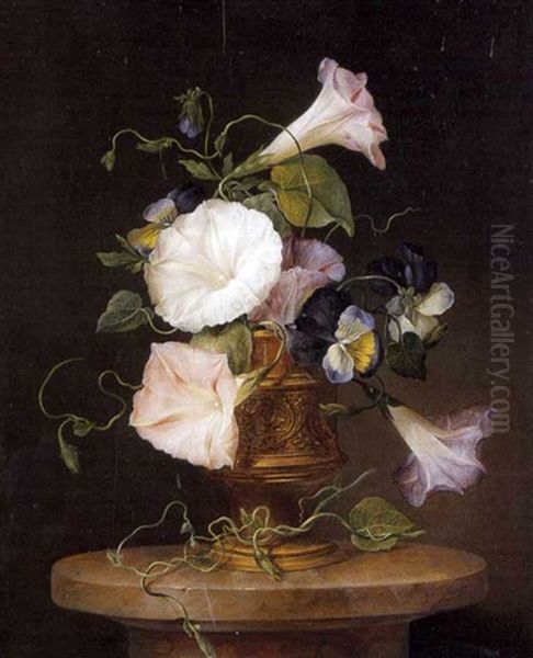 Vaso Di Fiori Con Campanule E Viole Oil Painting by Franz Xaver Petter