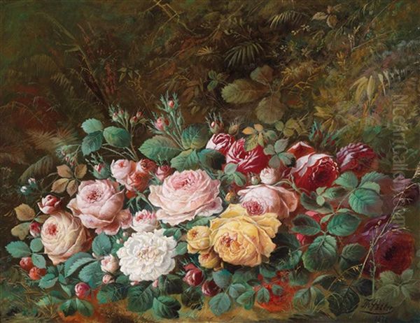 Rosenstuck Am Waldboden Oil Painting by Theodor Petter