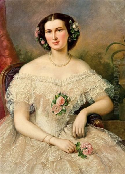 Portrait Der Schauspielerin Fanny Ellsler Oil Painting by Theodor Petter