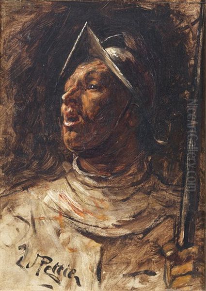 A Soldier Oil Painting by John Pettie