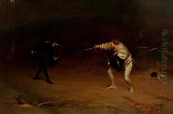 The Sword And Dagger Duel by John Pettie