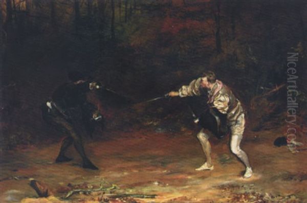 The Duel Oil Painting by John Pettie