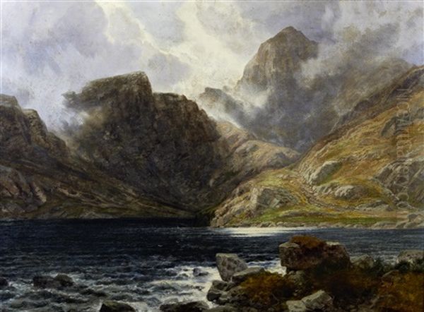 Llyn Llyndaw, Snowdon, North Wales Oil Painting by Edwin Alfred Pettitt