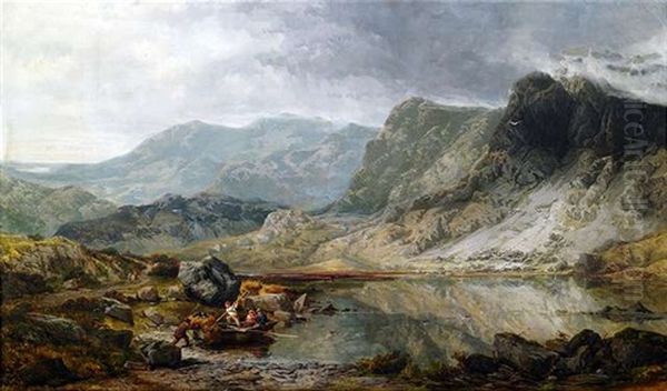 Weite Gebirgslandschaft Im English Lake District Oil Painting by George Pettitt