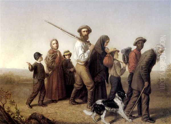 Union Refugees Oil Painting by George W. Pettitt