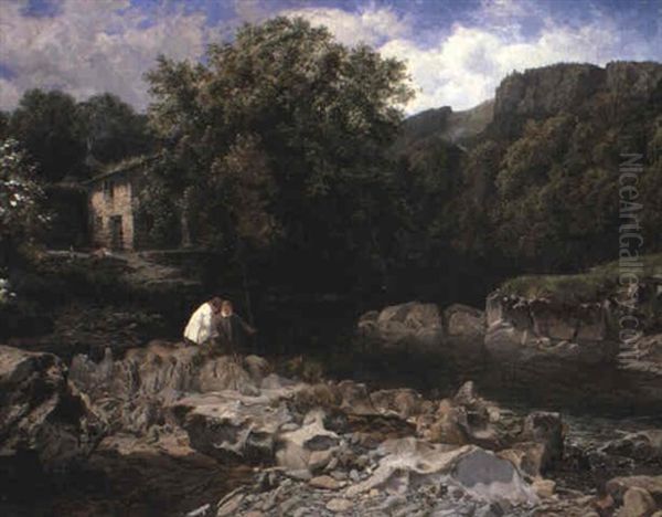 On The Llugwy, June Oil Painting by Joseph Paul Pettitt