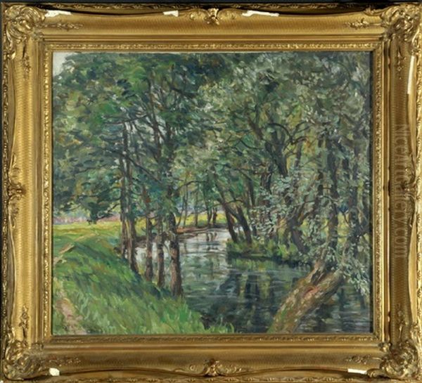 Szene Aus Dem Stadtpark Freising Oil Painting by Rudolf Petuel