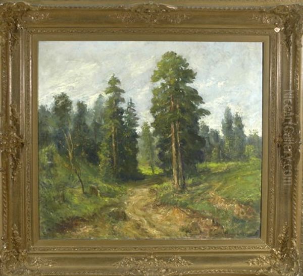 Waldlandschaft Mit Schmalem Weg Oil Painting by Rudolf Petuel