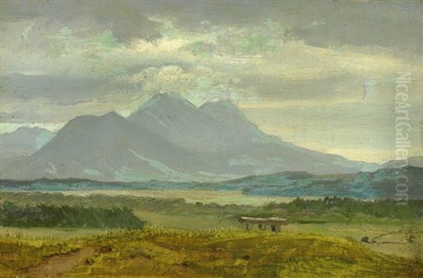 Mountain Landscape Near The River Liri Oil Painting by Frederik (Fritz) Petzholdt