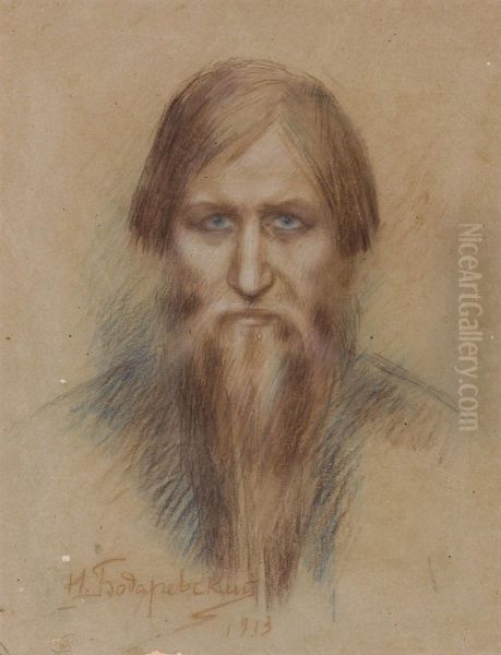 Portrait Of Rasputin Oil Painting by Nikolai Kornilievich Bodarewsky