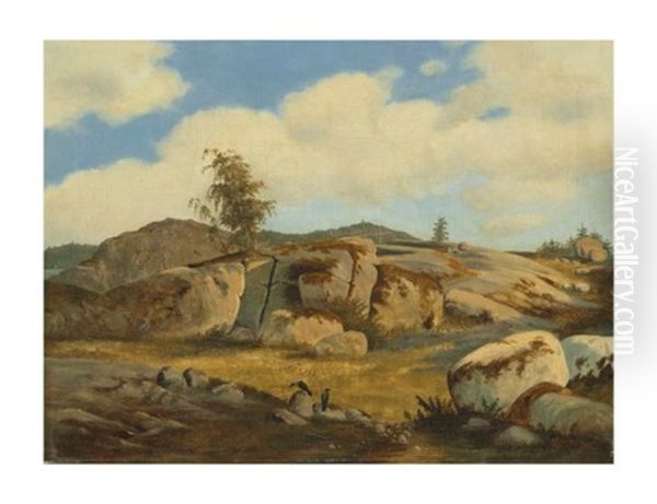 Paysage Aux Rochers Oil Painting by Frederik (Fritz) Petzholdt