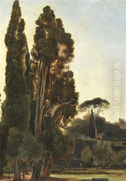 View Of Villa D'este, Tivoli Oil Painting by Frederik (Fritz) Petzholdt