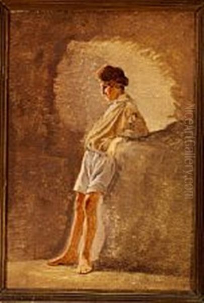 A Young Italian Man Standing Oil Painting by Frederik (Fritz) Petzholdt