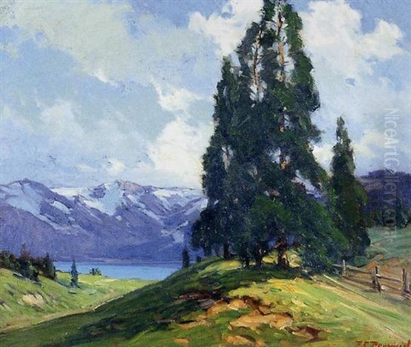 Western Landscape Oil Painting by Frank Charles Peyraud