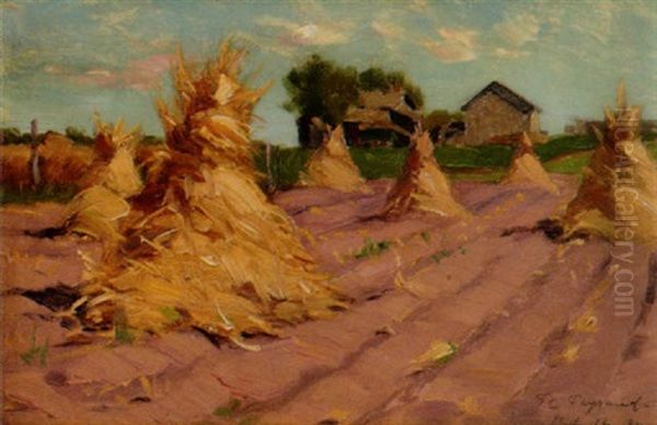 Cornstalks Oil Painting by Frank Charles Peyraud