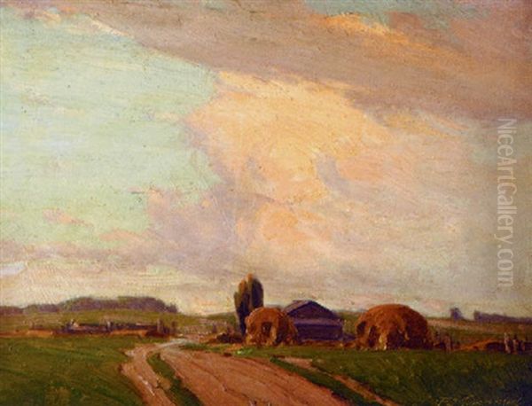 Summer Landscape Oil Painting by Frank Charles Peyraud