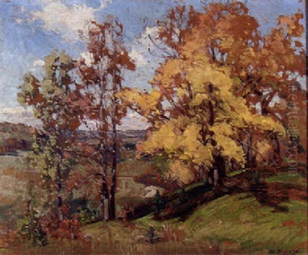 Indian Summer Oil Painting by Frank Charles Peyraud