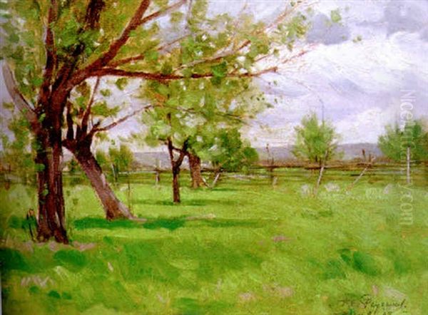 Summer Landscape Oil Painting by Frank Charles Peyraud