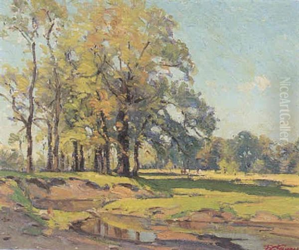 Summer Landscape Oil Painting by Frank Charles Peyraud