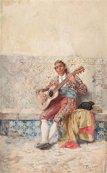 Musico Oil Painting by Urrea Juan Peyro